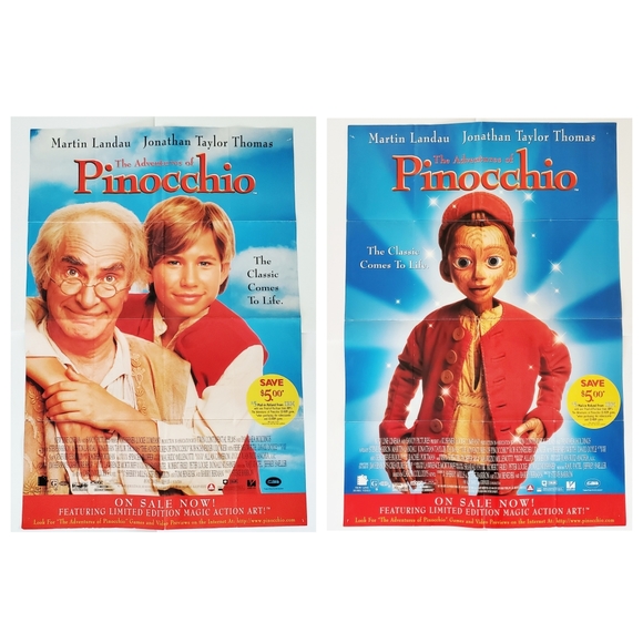 Vintage 90s JTT Jonathan Taylor Thomas Pinocchio DVD/VHS Movie Wall Poster - Picture 15 of 15